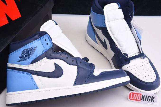 1st Kicks Retro OG Jordan High 1 Obsidian Air 555088-140 0705